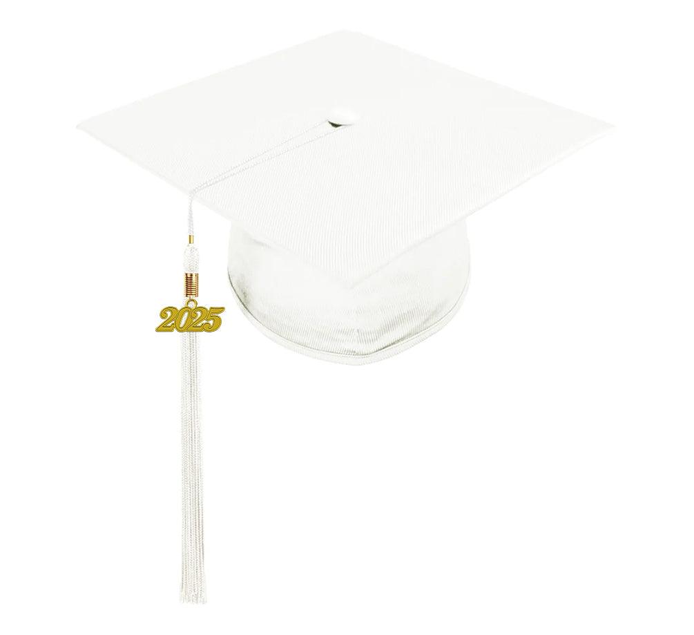 Shiny White Junior High/Middle School Cap & Gown - Graduation Gown