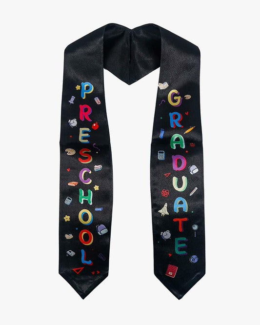 Preschool Graduation Printed Kids Sash Stole – 3 Colors Available - Graduation Gown
