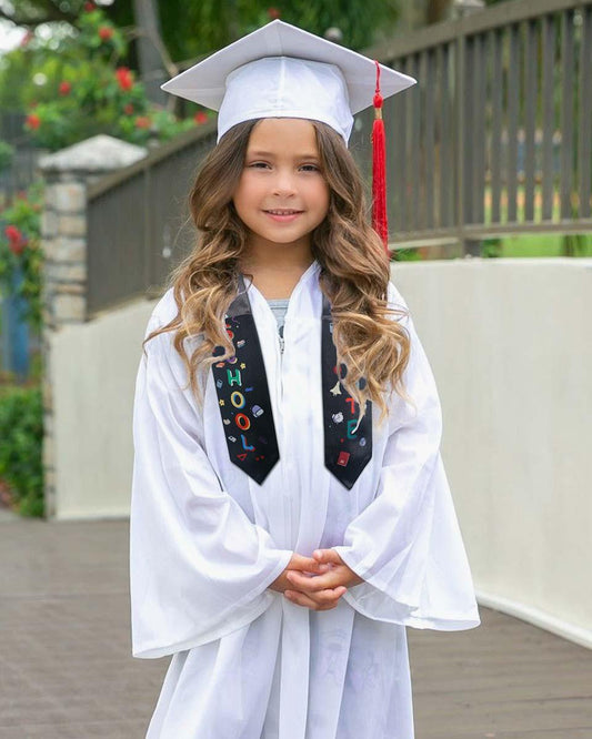 Preschool Graduation Printed Kids Sash Stole – 3 Colors Available - Graduation Gown