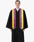 17 Country Flag Graduation Stoles Embroidery Sashes for Study Aboard International Students - Graduation Gown