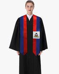 17 Country Flag Graduation Stoles Embroidery Sashes for Study Aboard International Students - Graduation Gown
