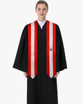 17 Country Flag Graduation Stoles Embroidery Sashes for Study Aboard International Students - Graduation Gown