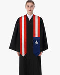17 Country Flag Graduation Stoles Embroidery Sashes for Study Aboard International Students - Graduation Gown