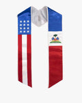 7 Mixed Flag Graduation Stoles Embroidery Sashes for Study Aboard Students - Graduation Gown