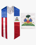 7 Mixed Flag Graduation Stoles Embroidery Sashes for Study Aboard Students - Graduation Gown