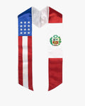 7 Mixed Flag Graduation Stoles Embroidery Sashes for Study Aboard Students - Graduation Gown
