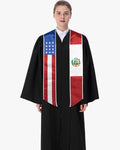7 Mixed Flag Graduation Stoles Embroidery Sashes for Study Aboard Students - Graduation Gown