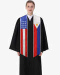 7 Mixed Flag Graduation Stoles Embroidery Sashes for Study Aboard Students - Graduation Gown