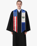 7 Mixed Flag Graduation Stoles Embroidery Sashes for Study Aboard Students - Graduation Gown