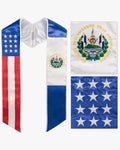 7 Mixed Flag Graduation Stoles Embroidery Sashes for Study Aboard Students - Graduation Gown