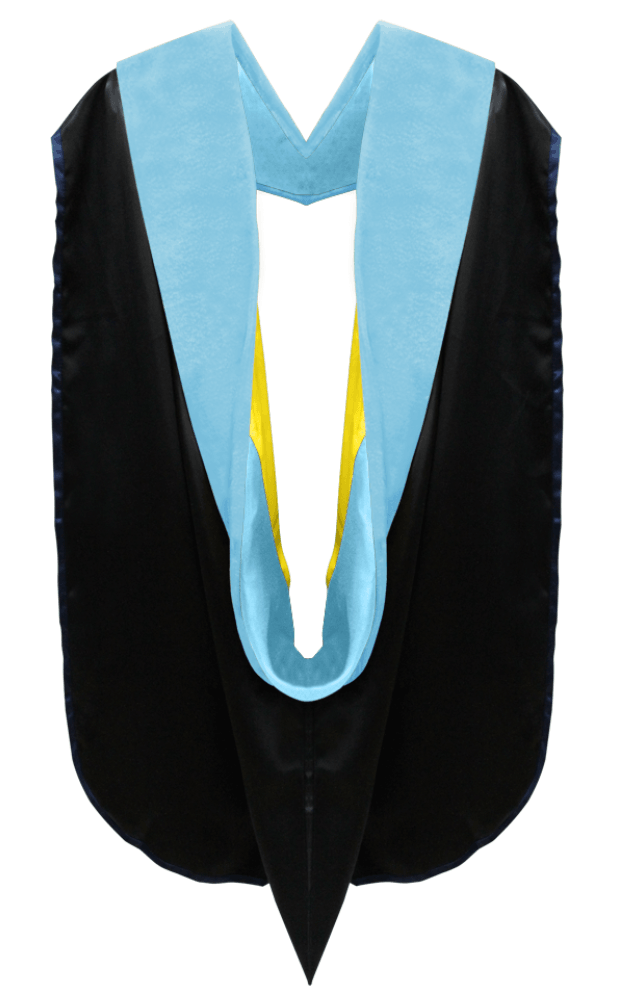 Doctor of Education Hood - Light Blue & Gold - Graduation Gown