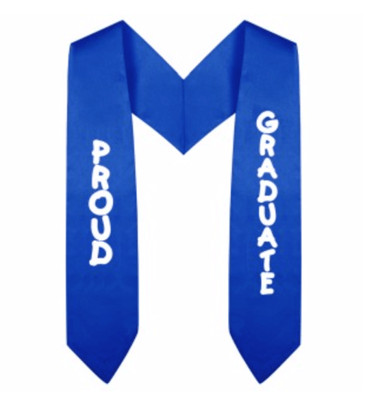 Royal Blue Imprinted Kindergarten/Preschool Stole - Graduation Gown