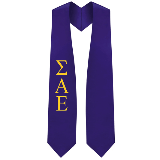 Sigma Alpha Epsilon Greek Lettered Stole - Graduation Gown