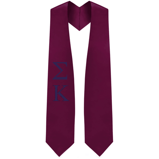 Sigma Kappa Greek Lettered Stole - Graduation Gown
