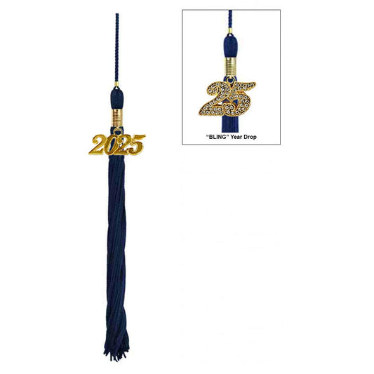Shiny Navy Blue Elementary Cap & Tassel - Graduation Gown