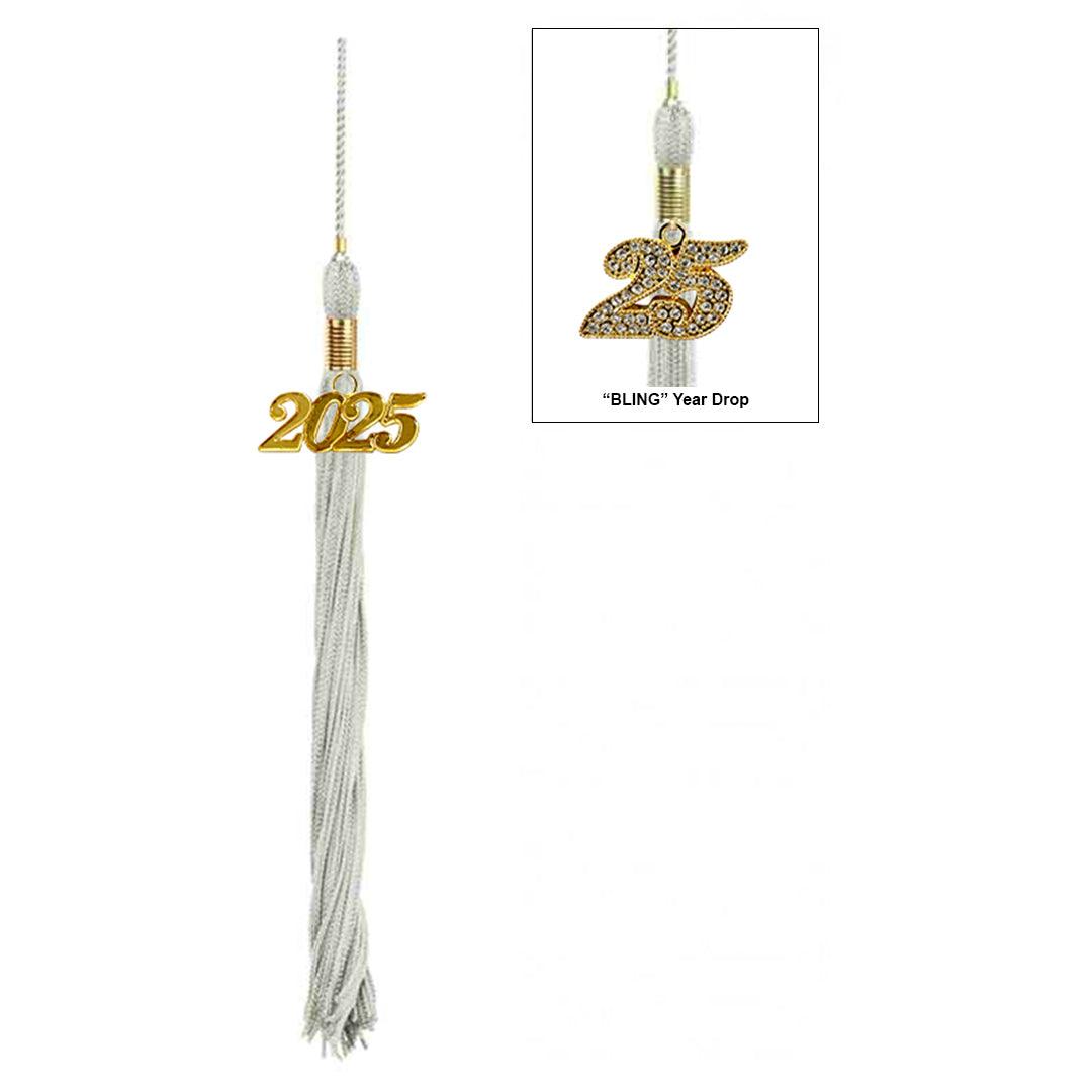 Shiny Silver Junior High/Middle School Cap & Tassel - Graduation Gown