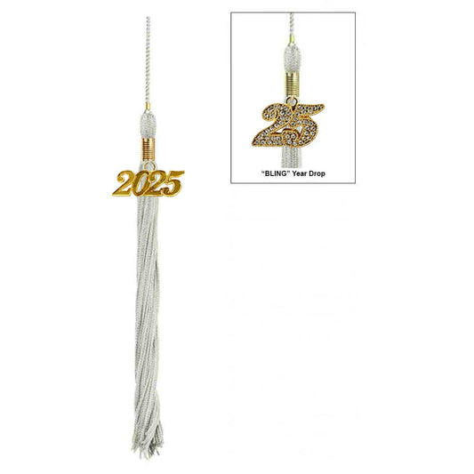 Shiny Silver High School Cap & Tassel - Graduation Gown