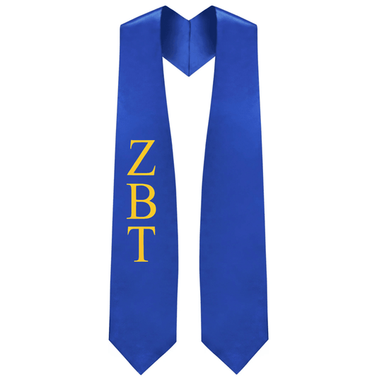 Zeta Beta Tau Greek Lettered Stole - Graduation Gown