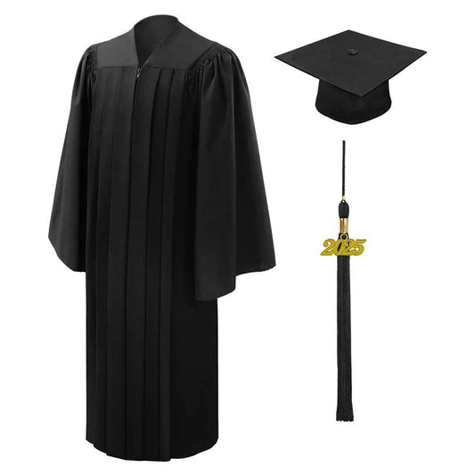 Deluxe Black Elementary Cap & Gown - Graduation Gown