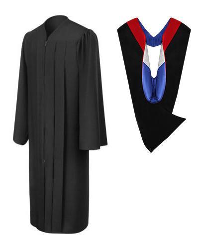 Matte Black Bachelors Academic Gown & Hood Package - Graduation Gown