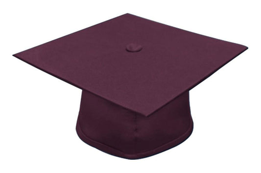 Matte Maroon Junior High/Middle School Cap - Graduation Gown