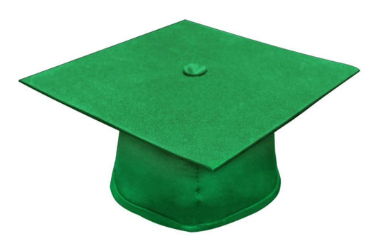 Matte Green High School Cap - Graduation Gown