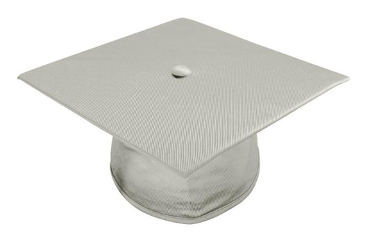 Shiny Silver Junior High/Middle School Cap - Graduation Gown