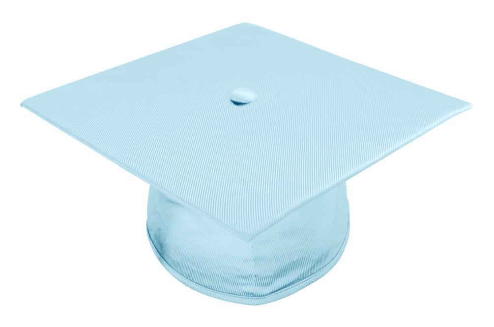 Shiny Light Blue Bachelors Graduation Cap - Graduation Gown