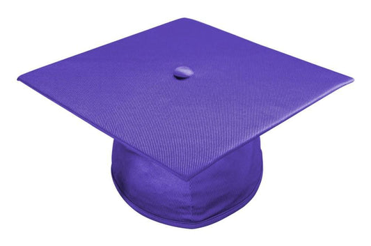 Shiny Purple High School Cap - Graduation Gown