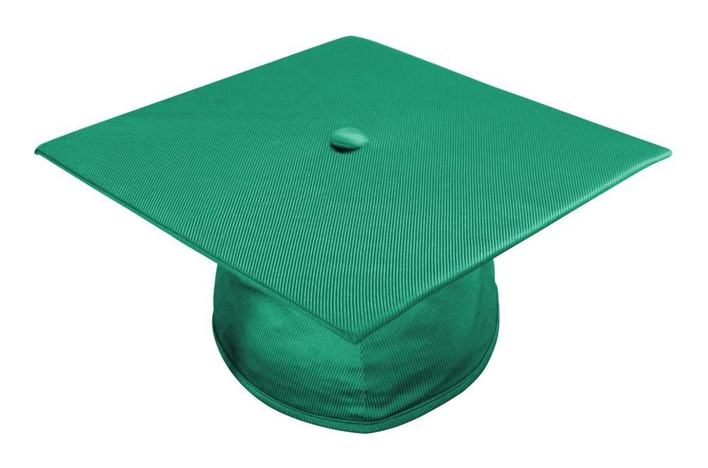 Shiny Emerald Green Elementary Cap - Graduation Gown