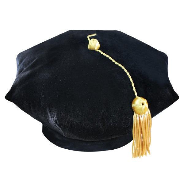 8 Sided Tam Doctoral Graduation Cap with 2025 Year Date Drop - Graduation Gown