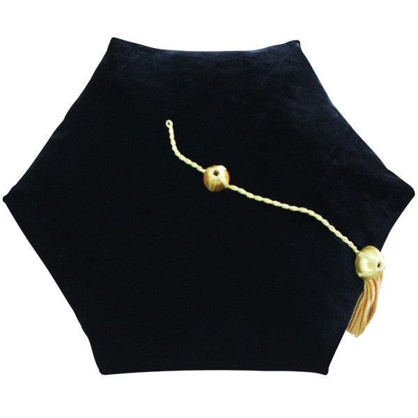 6 Sided Tam Doctoral Graduation Cap with 2025 Year Date Drop - Graduation Gown