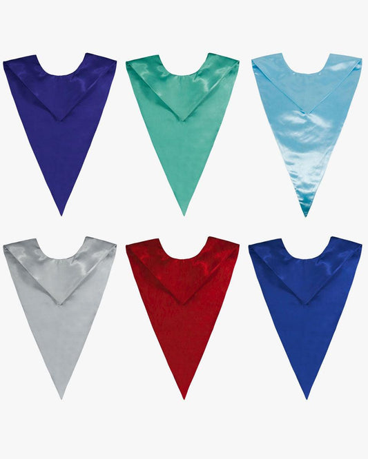 Traditional One Color V Stoles - 10 Colors Available - Graduation Gown