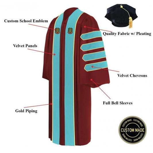 Custom Doctoral Graduation Gown And Tam Package Doctorate Regalia - Graduation Gown