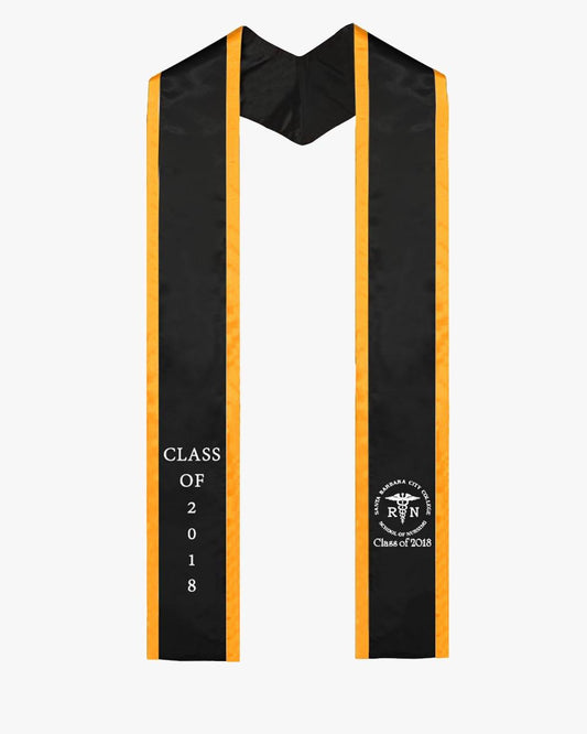 Custom Plain-end Honor Stole with Trim - Graduation Gown