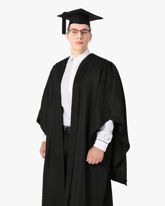 UK British Deluxe Fluted Bachelor Graduation Gown & Mortarboard - Graduation Gown