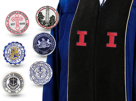 Custom Deluxe Doctoral Gown - Velvet Split - Graduation Gown
