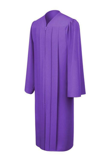 Matte Purple High School Gown - Graduation Gown