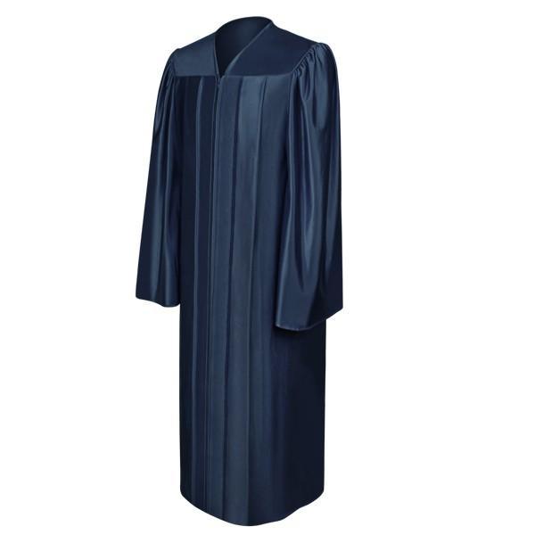 Shiny Navy Blue Junior High/Middle School Gown - Graduation Gown