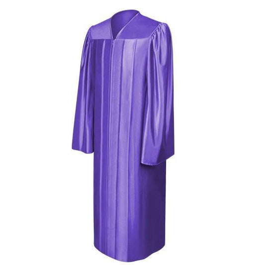 Shiny Purple High School Gown - Graduation Gown