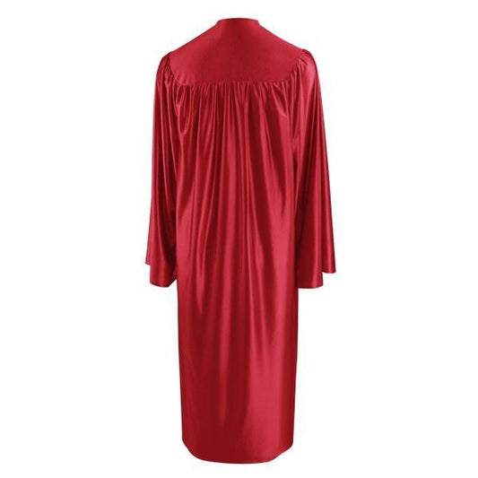 Shiny Red High School Gown - Graduation Gown