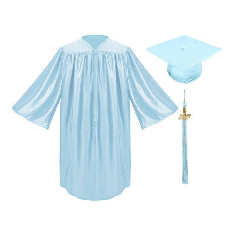 Shiny Light Blue Kindergarten/Preschool Cap & Gown - Graduation Gown