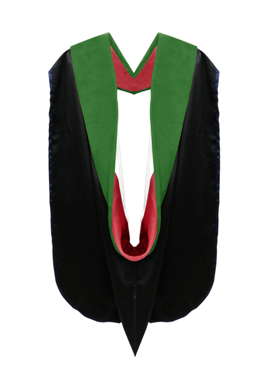 Doctor of Medicine Hood - Red & White - Graduation Gown