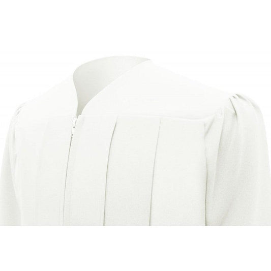 Matte White High School Cap & Gown - Graduation Gown