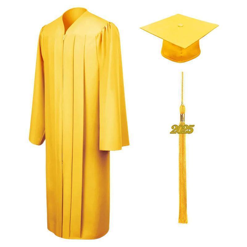 12 Matte High School Premium Matte Graduation Cap, Gown & Tassel Package - Graduation Seller