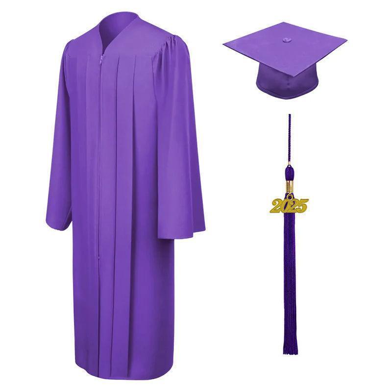 9 Colors Matte High School Graduation Cap & Gown - Graduation Gown