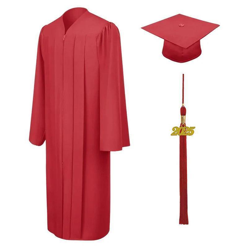 10 Colors Matte Bachelor's Graduation Caps and Gowns - Graduation Gown