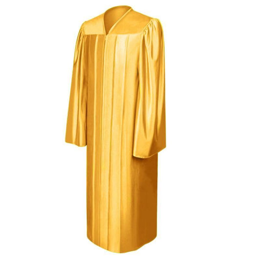 Shiny Antique Gold High School Gown - Graduation Gown