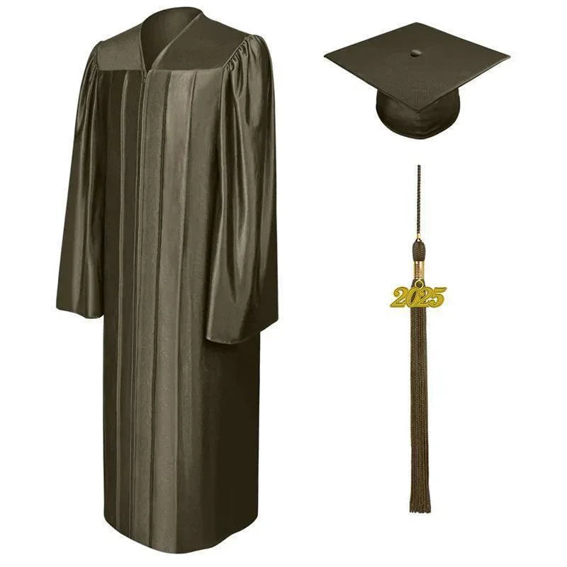 12 Colors Shiny Junior High/Middle School Graduation Cap and Gown - Graduation Gown
