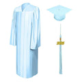 Shiny Light Blue High School Cap & Gown - Graduation Gown